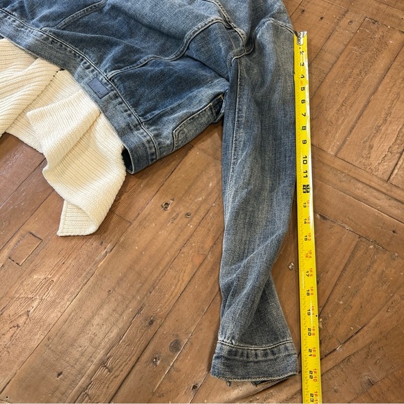 Abercrombie & Fitch Scarf Attached Denim Jean Jacket Trucker Cropped XS NWT - Picture 12 of 12